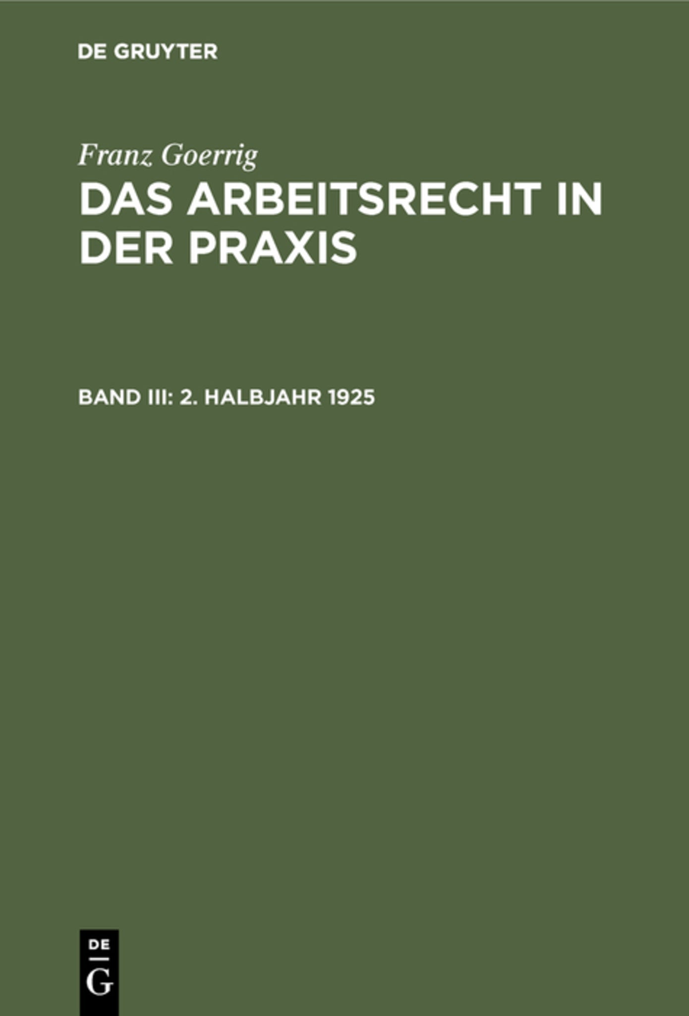 2. Halbjahr 1925